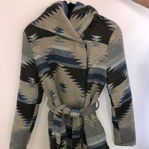 Hooded Tribal Pea Coat